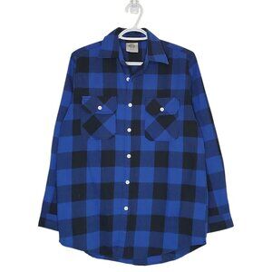 Anti Social Social Club plaid long sleeve button up shirt blue size L